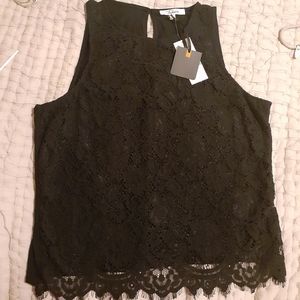 NWT Takara Lace Sleeve Less Top